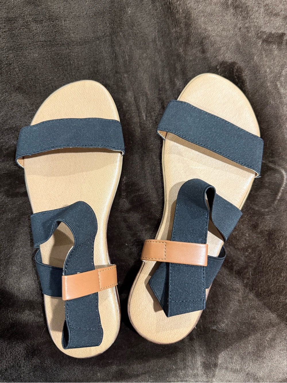 black and tan sandals